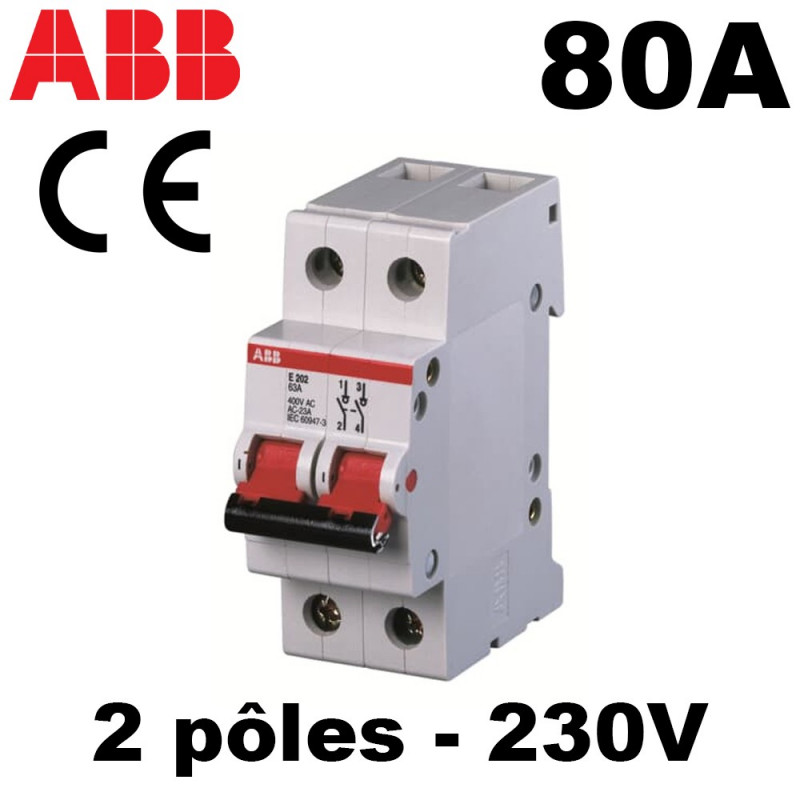 Interrupteur géneral 80A 2NO 230V 2 mod. ABB