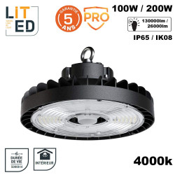 Gamelle industrielle LED Solem étanche IP65 100W à 200W 4000K avec driver 1-10V LITED Gamelle industrielle LED Solem étanche IP65 100W à 200W 4000K avec driver 1-10V LITED