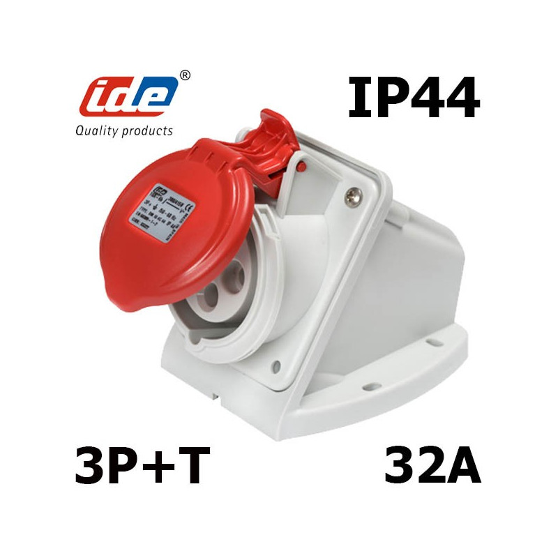 Socle de prise murale triphasé 32A - 380V - IP44 ou IP67 IDE Socle de prise murale triphasé 32A - 380V - IP44 ou IP67 IDE