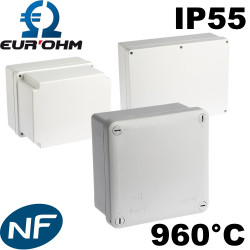 Boite de dérivation étanche IP55 960°C face lisse Eurohm Eur'Ohm Boite de dérivation étanche IP55 960°C face lisse Eurohm Eur'Ohm