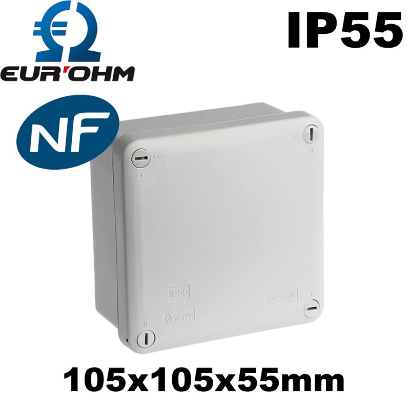 Boite de dérivation étanche IP55 960°C face lisse Eurohm Eur'Ohm Boite de dérivation étanche IP55 960°C face lisse Eurohm Eur'Ohm