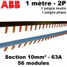 Peigne phase neutre 1 mètre 56 modules ABB ABB