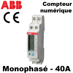 Compteur d'énergie monophasé 40A - ABB ABB Compteur d'énergie monophasé 40A - ABB ABB