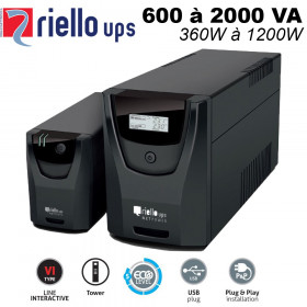 Onduleur line interactive 600/2000VA - 360/1200W - Net power Riello UPS Onduleur line interactive 600/2000VA - 360/1200W - Net power Riello UPS