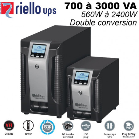 Onduleur online double conversion 700/3000VA - GS Nemko certifié - sentinel pro Riello UPS