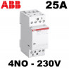 Contacteur modulaire 25A 4NO AC ou CC ABB