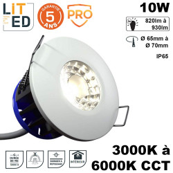 Downlight led encastrable 10W dimmable avec switch et driver - IP65 LITED Downlight led encastrable 10W dimmable avec switch et driver - IP65 LITED