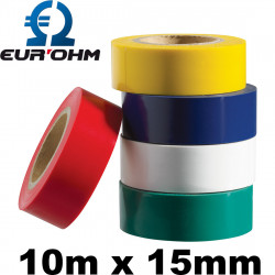 Ruban isolant pour électricien 10m x 15mm Eur'Ohm Ruban isolant pour électricien 10m x 15mm Eur'Ohm
