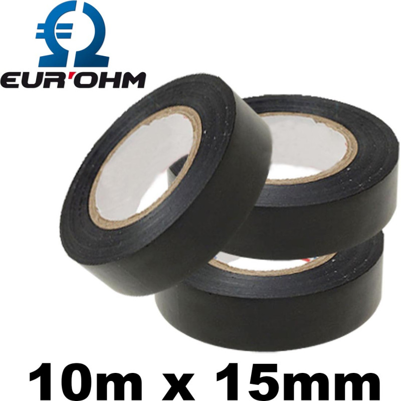 Ruban isolant pour électricien 10m x 15mm Eur'Ohm Ruban isolant pour électricien 10m x 15mm Eur'Ohm
