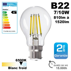 Ampoule LED B22 7W à 10W 6500K 15000H Kanlux Ampoule LED B22 7W à 10W 6500K 15000H Kanlux