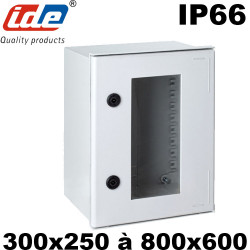 Coffret polyester avec porte transparente IDE étanche IP66 IDE Coffret polyester avec porte transparente IDE étanche IP66 IDE