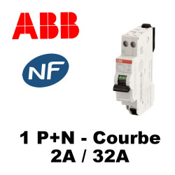 Disjoncteur raccordement rapide Ph/N 4.5kA 2A à 32A Courbe C ABB Disjoncteur raccordement rapide Ph/N 4.5kA 2A à 32A Courbe C ABB