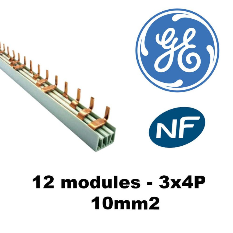 Peigne tétrapolaire 12 modules 3 x 4P - 10mm² GE General Electric Peigne tétrapolaire 12 modules 3 x 4P - 10mm² GE General Electric