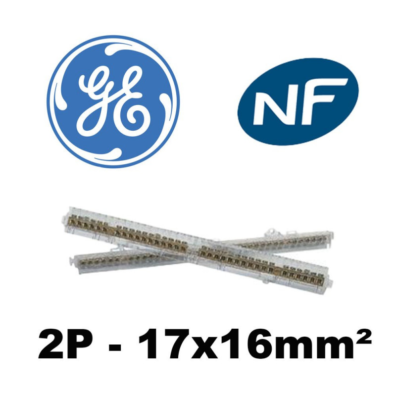 Bornier Distri 2P 17x16mm² pour Fix o rail 150 GE General Electric Bornier Distri 2P 17x16mm² pour Fix o rail 150 GE General Electric