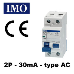 Interrupteur différentiel phase neutre 30mA type AC - IMO