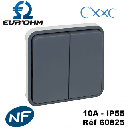 Double bouton poussoir composable - OXXO Eurohm Eur'Ohm