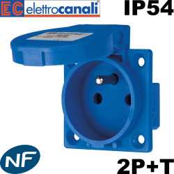Prise à encastrer sur coffret étanche 16A 2P+T certifié NF Elettrocanali Prise à encastrer sur coffret étanche 16A 2P+T certifié NF Elettrocanali