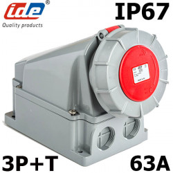 Socle de prise saillie 3P+T 63A IP67 IDE
