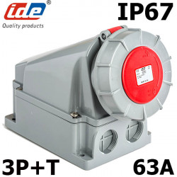 Socle de prise saillie 3P+T 63A IP67 IDE Socle de prise saillie 3P+T 63A IP67 IDE