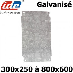Plaque en acier galvanisé pour coffret polyester IDE IDE Plaque en acier galvanisé pour coffret polyester IDE IDE