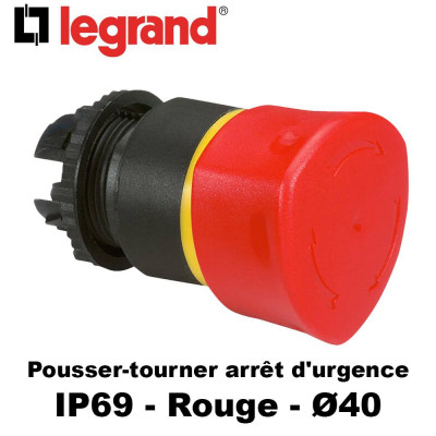 Coup de poing à accrochage rouge IP69 - Osmoz LEGRAND