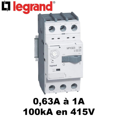 Disjoncteur moteur magnétothermique MPX³32S - 0,63A à 10A - 50kA ou 100kA en 415V LEGRAND