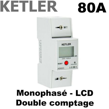 Compteur modulaire 80A certifié MID selon modèle