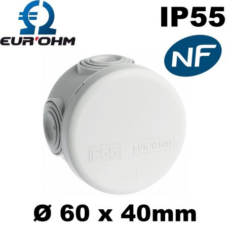 Eur'ohm - Boîte de dérivation étanche - IP55 - Couvercle avec vis 1/4 de  tour - 155x110x80 mm 
