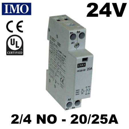 Contacteur modulaire pour tableau électrique - 20A ou 25A - 24V IMO