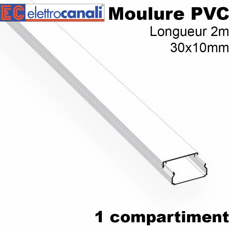 Moulure PVC 30x10mm pour mur ou plafond - Longueur 2 mètres ENSTO