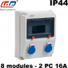 Coffret de prise PRYMA IP44 IK08 avec prise 2P+T 16A IDE