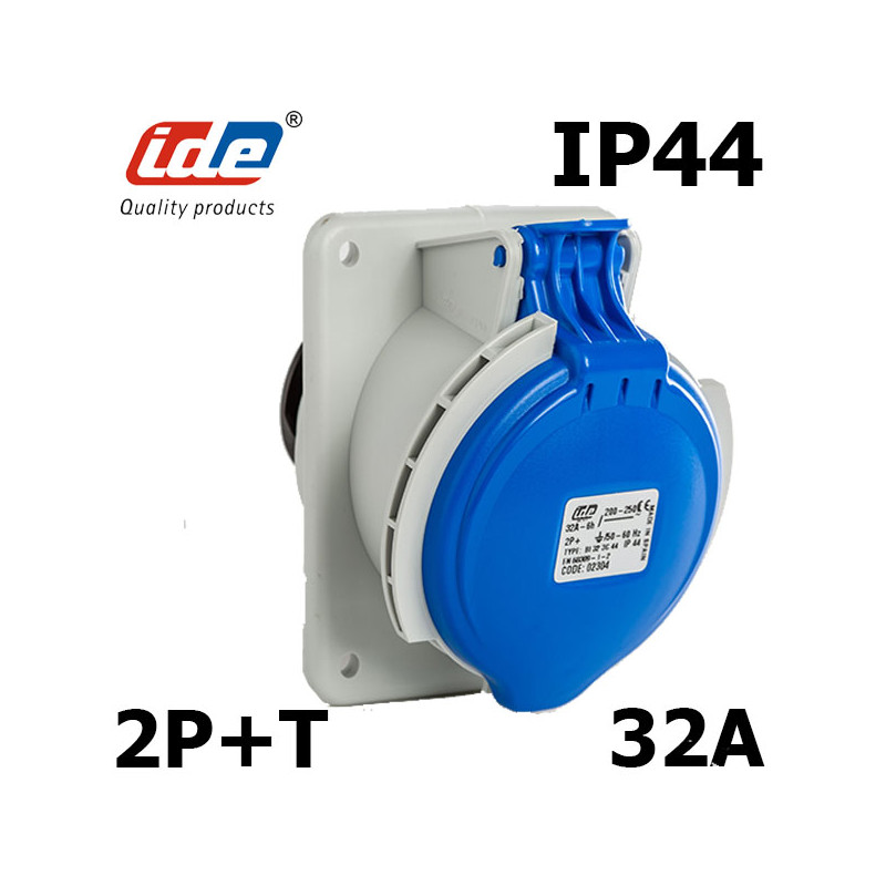 Socle de tableau 32A 2P+T étanche IP44 ou IP67 IDE Socle de tableau 32A 2P+T étanche IP44 ou IP67 IDE