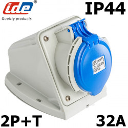 Socle de prise 32A 2P+T en saillie étanche IP44 ou IP67 IDE