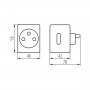 Adaptateur de prise 2P+T pour appareils connectés KANLUX