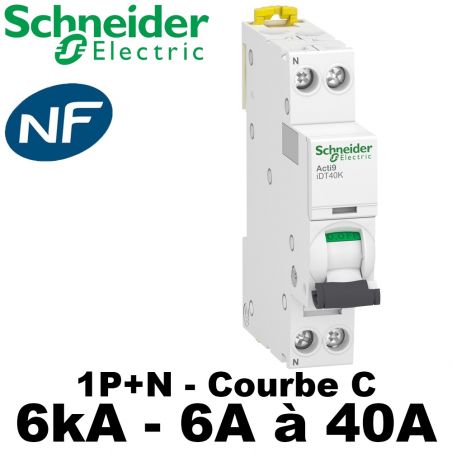 Disjoncteur Phase neutre 1P+N 6Ka dès 10€ HT - Schneider