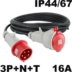 Rallonge triphasé + neutre 3P+N+T 16A étanche - HO7RNF 5x2,5mm² Rallonge triphasé + neutre 3P+N+T 16A étanche - HO7RNF 5x2,5mm²