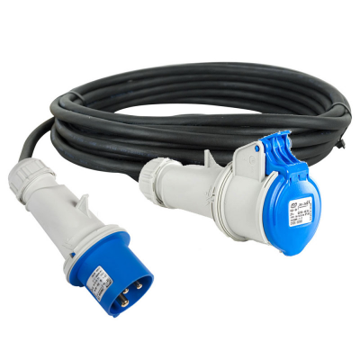 Rallonge CEE P17 2P+T 16A 3x2,5mm² étanche IP44 ou IP67