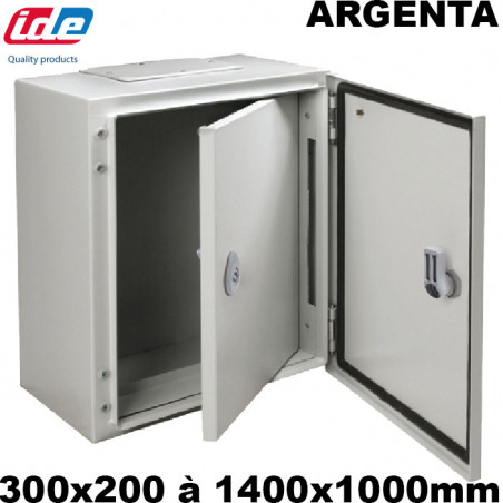 Armoire électrique en métal étanche IP55 - 1200x1200x400 - 2 portes -  plaque fournie - Argenta IDE
