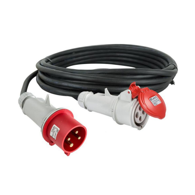 Rallonge triphasée 3P+T 63A 4x16mm² 380V étanche IP67