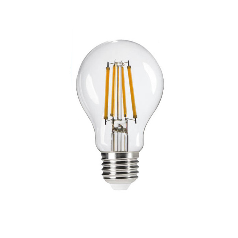 Ampoule LED E27 filament 6 ou 7W, blanc chaud, 15.000h