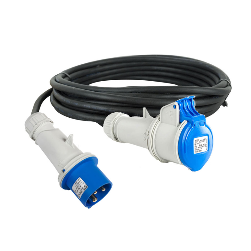 Rallonge mono 32A P17 2P+T câble souple HO7RNF 3x6mm² Rallonge mono 32A P17 2P+T câble souple HO7RNF 3x6mm²