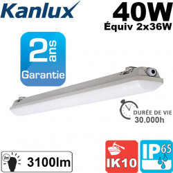 Réglette LED 40W étanche - Longueur 120cm Réglette LED 40W étanche - Longueur 120cm