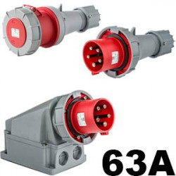 Prise industrielle 63A triphasé, tétra ou mono - Prise 63A hypra 22€