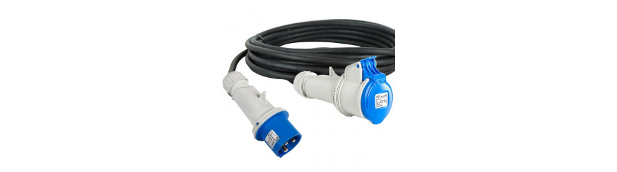 Rallonge P17 industrielle avec cable souple HO7RNF