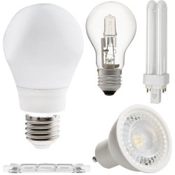 Source lumineuse: Ampoules, LED, Fluo et tubes Fluo.