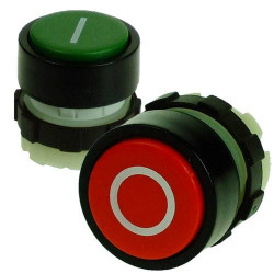 Bouton de commande industriel, bouton poussoir et rotatif