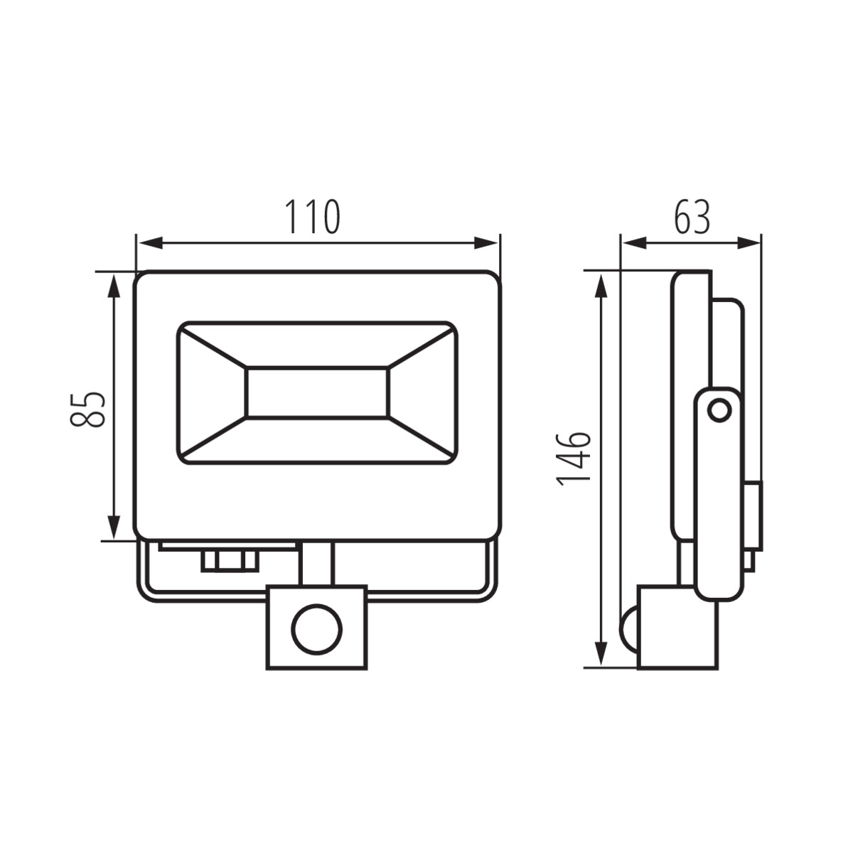 Projecteur-led-avec-detecteur-10w-dimensions