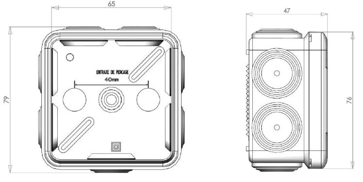 Boite de jonction etanche carrée IP55 avec couvercle clipsable-50015