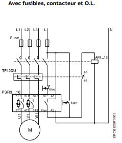 cabler mon demarreur progressif avec fusibles-contacteur-ol-psr3-psr16