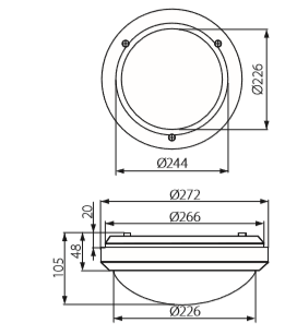 dimensions hublot etanche kanlux